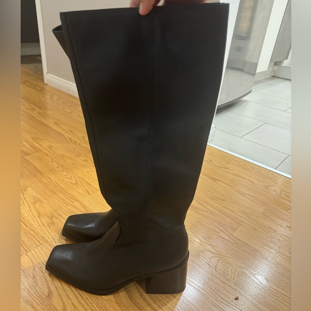 Vince Camuto Black Knee High Boots Wide Calf